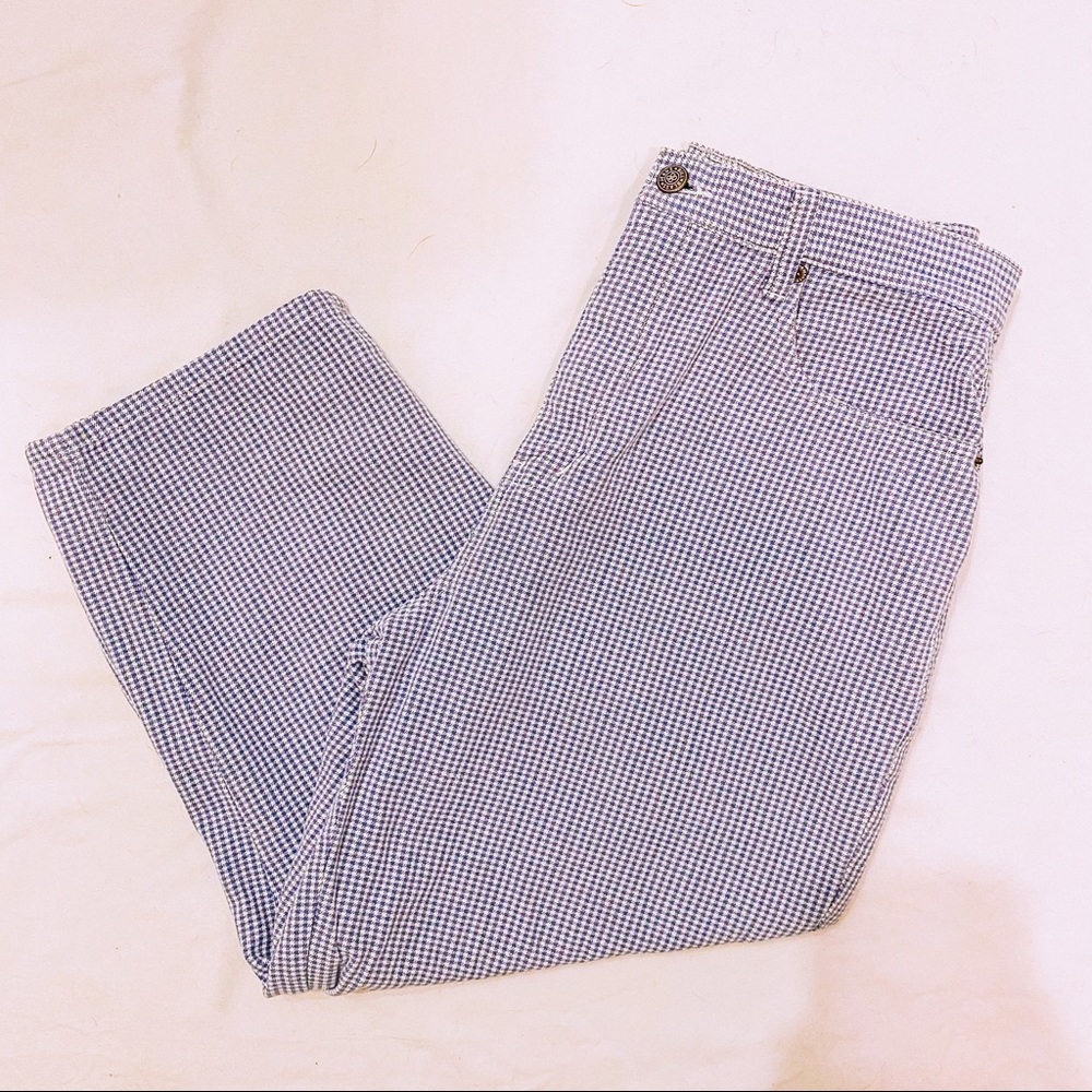 Bill Blass Blue Checked Cropped Capris